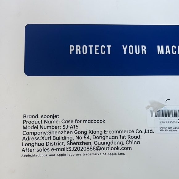 Blue transparent Hardshell Case for MacBook - Picture 6 of 7